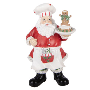 Figurina Mos Craciun Bucatar polirasina multicolora  9x7x16 cm