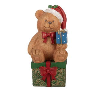 Figurina Craciun Ursulet polirasina multicolora 14x14x25 cm
