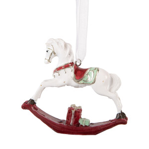 Ornament brad Craciun Calut polirasina multicolora 9x2x10 cm