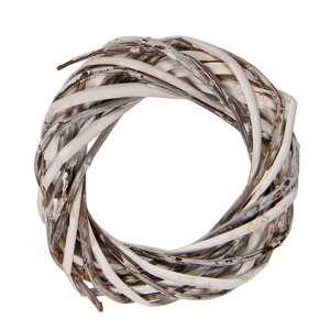 Coronita ratan alba decorativa Ø 10x2 cm 