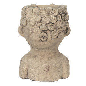Ghiveci flori piatra gri 17x16x25 cm