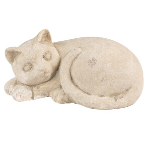 Figurina Pisica piatra bej 25x15x12 cm
