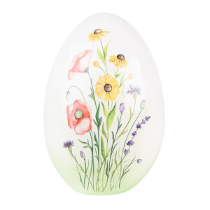 Ou decorativ ceramica decor floral Paste 11x11x17 cm