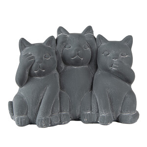 Figurina Pisici piatra gri 22x10x16 cm