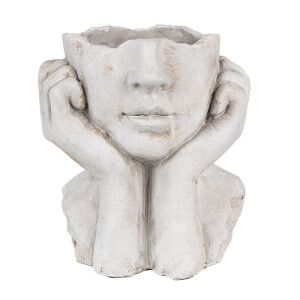 Ghiveci flori piatra gri Femeie 20x17x22 cm