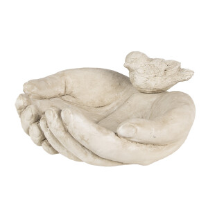 Hranitoare pasari piatra bej 23x21x9 cm