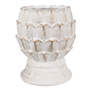 Ghiveci flori piatra alba aurie 15x18 cm
