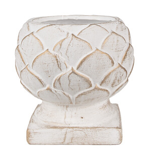 Ghiveci flori piatra alba aurie 18x17 cm