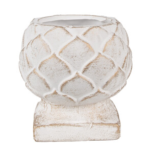 Ghiveci flori piatra alba aurie 14x14 cm