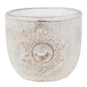 Ghiveci flori piatra alba aurie 13x11 cm