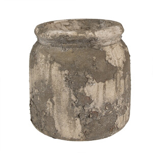 Ghiveci flori teracota gri bej 14x13 cm