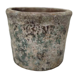 Ghiveci flori teracota bej verde 13x11 cm