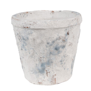Ghiveci flori teracota alb albastru 12x11 cm