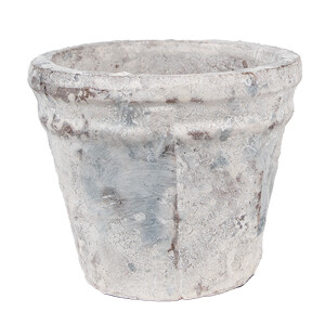 Ghiveci flori teracota alb albastru 10x8 cm
