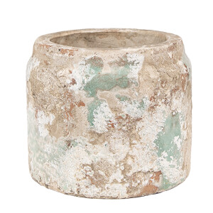 Ghiveci flori teracota bej verde 11x9 cm