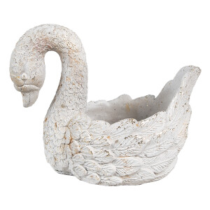 Ghiveci flori piatra alba maro Lebada 19x11x15 cm