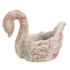 Ghiveci flori piatra gri rosie Lebada 19x11x15 cm