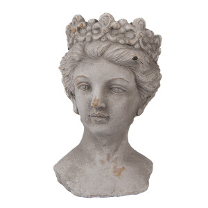 Ghiveci flori piatra gri Femeie 14x15x24 cm
