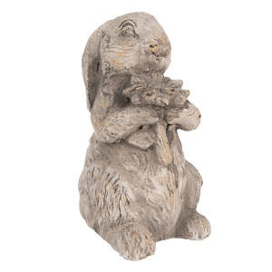 Figurina Iepuras Paste piatra gri 10x9x15 cm