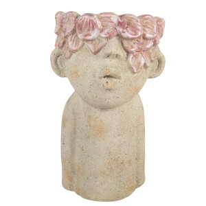Ghiveci flori teracota roz bej 20x19x31 cm