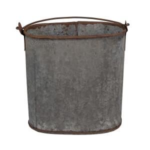 Ghiveci flori fier gri maro 24x14x28 cm