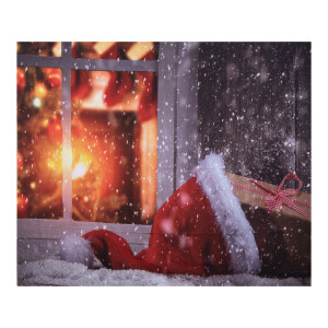 Decor perete Craciun textil multicolor cu led 180x1x210 cm