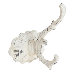 Cuier perete fier alb vintage 10x10x13 cm