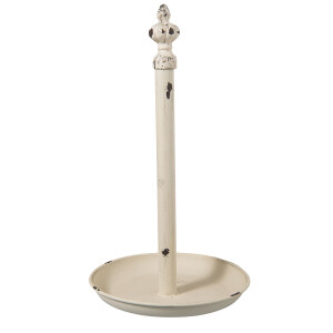 Suport rola hartie bucatarie fier alb vintage Ø 20x37 cm