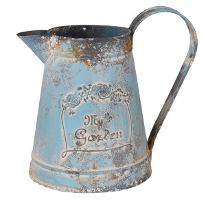 Carafa decorativa metal albastru antichizat 23x15x21 cm, 2000 ml