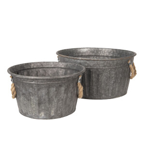 Set 2 ghivece flori fier gri 35x17, 27x15 cm