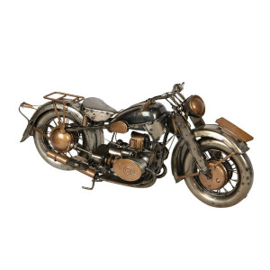 Macheta metal argintiu Motocicleta 32x11x14 cm