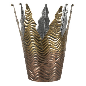 Decoratiune metal auriu Coroana 25x27 cm