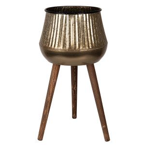Ghiveci flori lemn maro fier cupru 48x46x66 cm