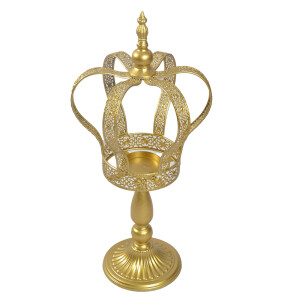 Suport lumanare fier auriu 26x57 cm