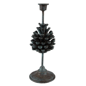 Sfesnic lumanare fier verde 9x27 cm