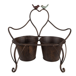 Suport ghivece flori fier maro 39x18x39 cm