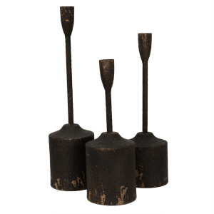 Set 3 sfesnice fier negru maro 9x40 cm, 9x35 cm, 9x30 cm