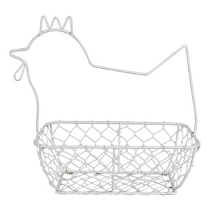 Cos Gainusa metal alb 27x16x27 cm