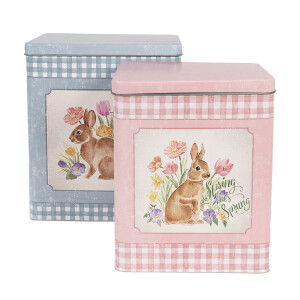 Set 2 cutii metal 21x15x25 cm, 18x13x22 cm