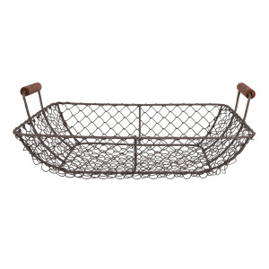 Cos fier lemn maro 32x26x8/12 cm