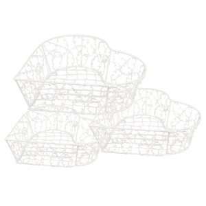 Set 3 cosuri fier alb 25x25x7 cm, 20x20x6 cm, 15x15x6 cm