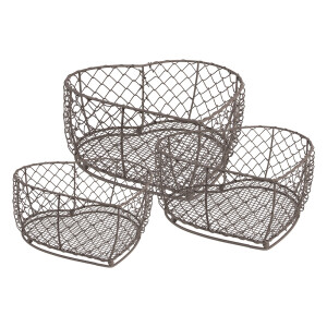 Set 3 cosuri fier maro 25x25x7 cm, 20x20x6 cm, 15x15x6 cm