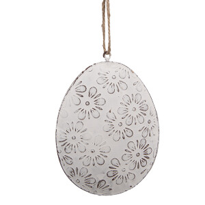 Set 2 Oua decorative Paste metal alb maro 10x2x8 cm
