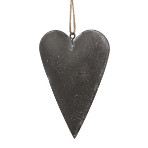 Decoratiune Inimioara fier gri PK 11x2x8 cm