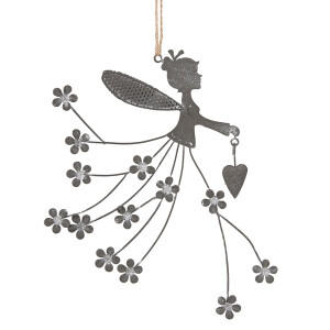 Decoratiune Zana fier gri 20x17 cm