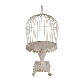 Colivie decorativa fier bej antichizat 33x69 cm