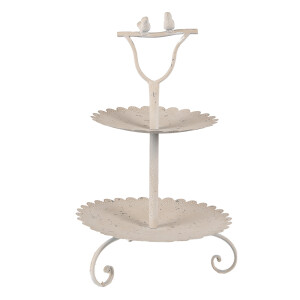 Platou supraetajat fier bej antichizat 32x51 cm