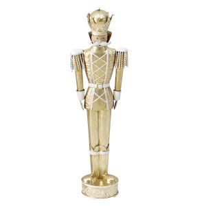 Figurina Spargatorul de Nuci metal auriu alb 13x9x43 cm
