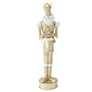 Figurina Spargatorul de Nuci metal auriu alb 10x9x38 cm
