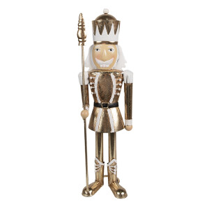 Figurina Spargatorul de Nuci fier auriu alb 11x9x36 cm